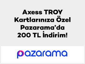 Axess TROY Kartlarınıza Özel Pazarama’da 200 TL İndirim