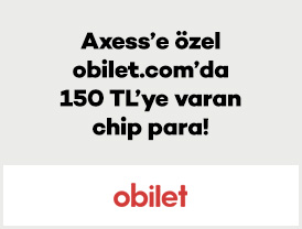 Axess’e özel obilet.com’da 150 TL’ye varan chip para!